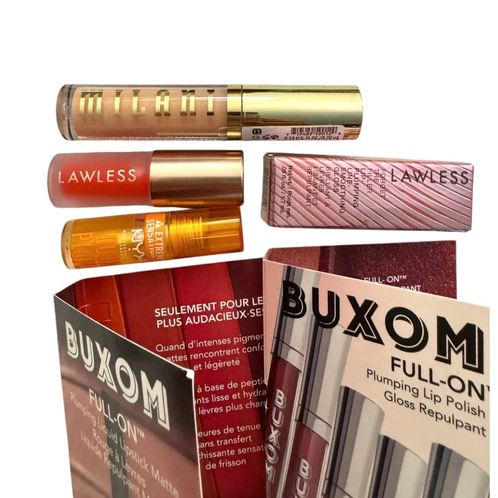 New lip plimp Buxom, Milani Lawless Plumping Balm & Gloss, Trial Sizes